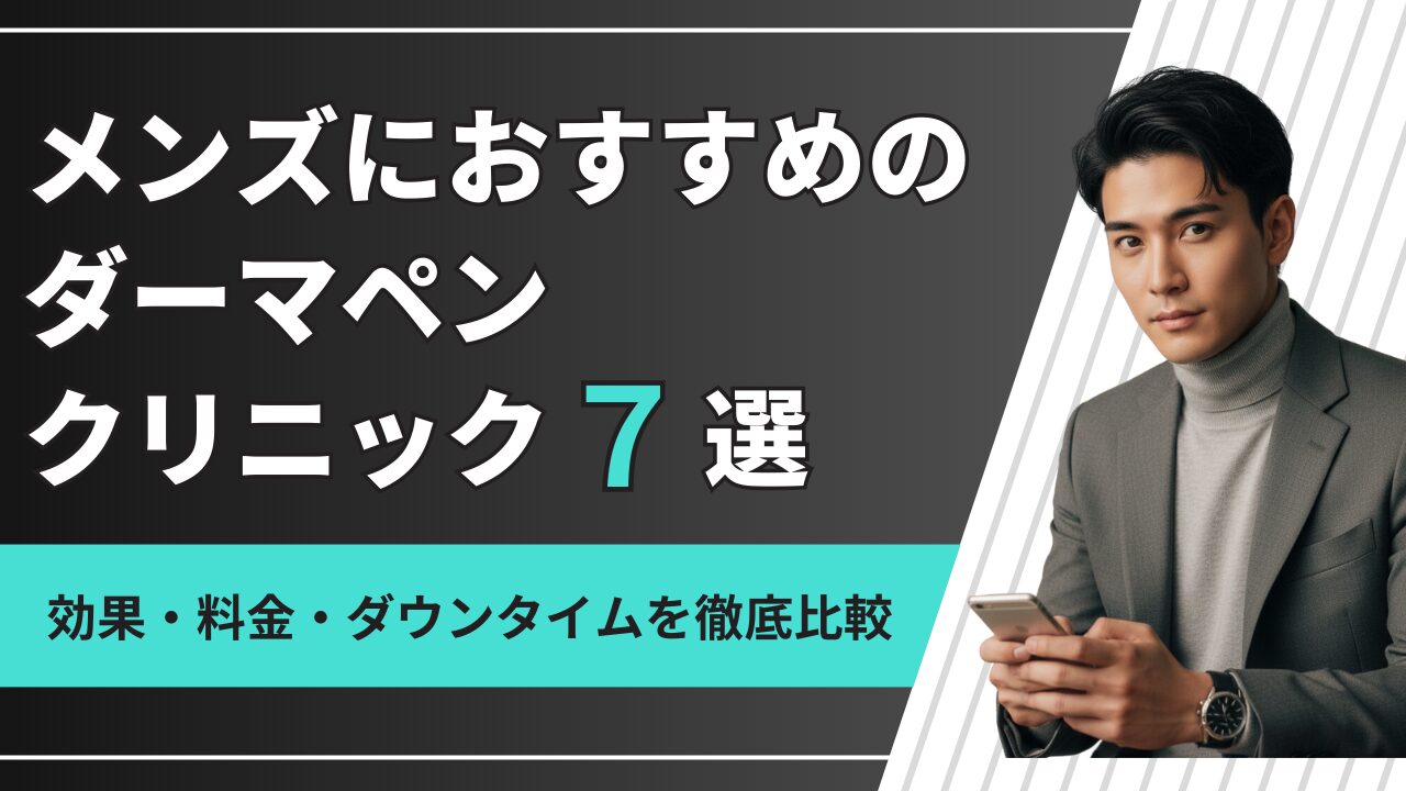 【2025年版】メンズにおすすめのダーマペンクリニック7選！効果・料金・ダウンタイムを徹底比較