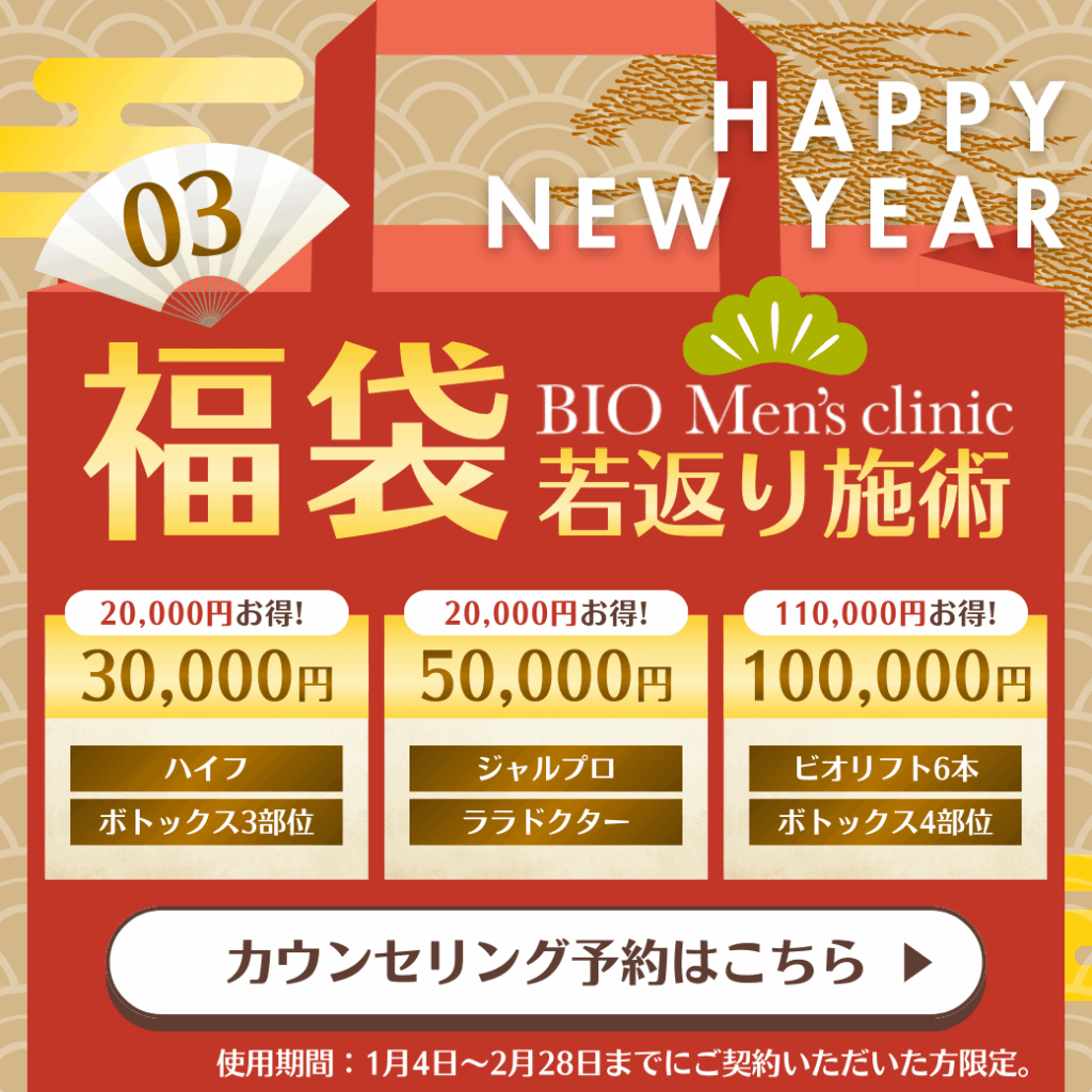 【最大110,000円お得】BIO Men’s Clinic 若返り施術福袋